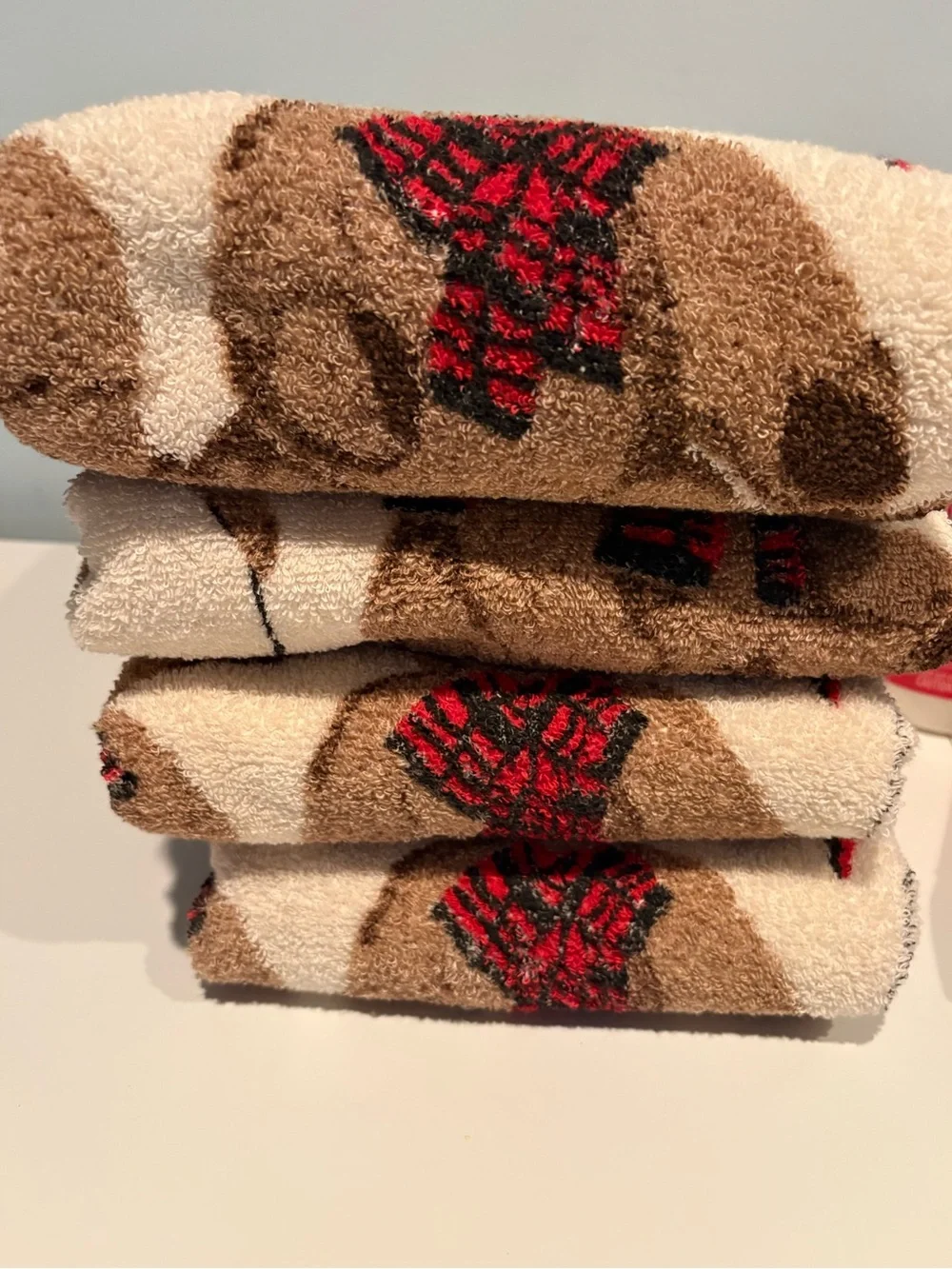 Lot of 4 Vintage R.A. Briggs Bear Bath Towel 90s Vintage